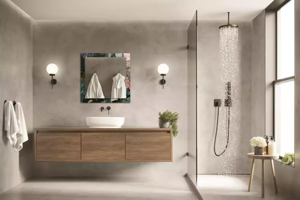 Négyszögletes dísztükör Tigrisek papagájok dzsungelében