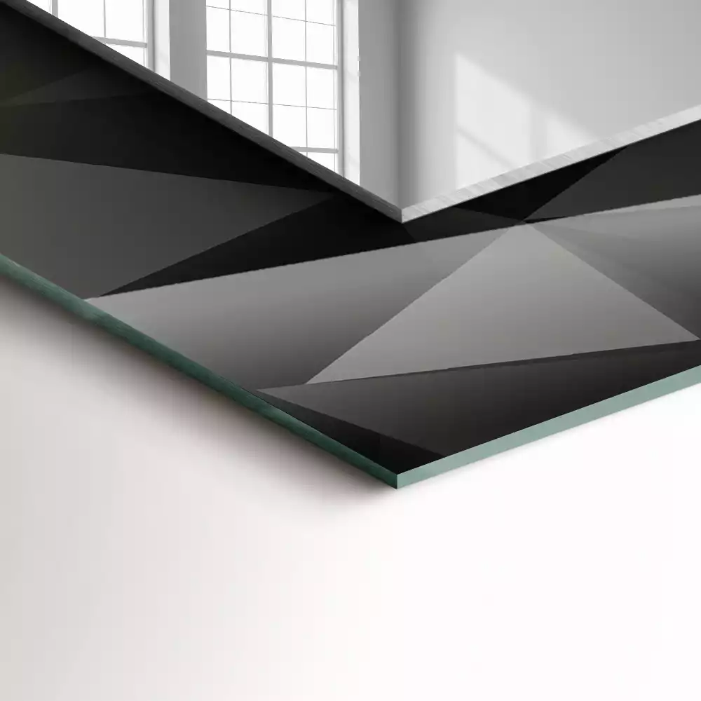 Négyszögletes dísztükör Fekete geometriai formák