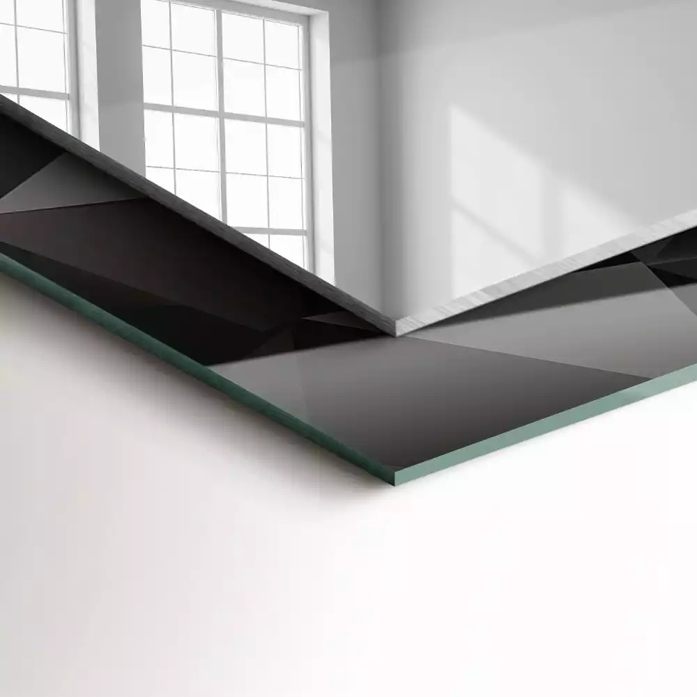 Négyszögletes dísztükör Fekete geometriai formák