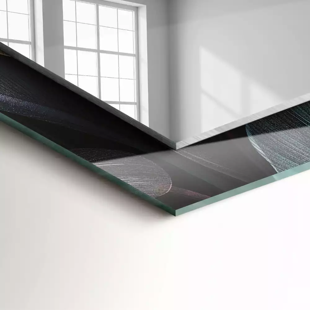 Négyszögletes dísztükör Színes növényi levelek