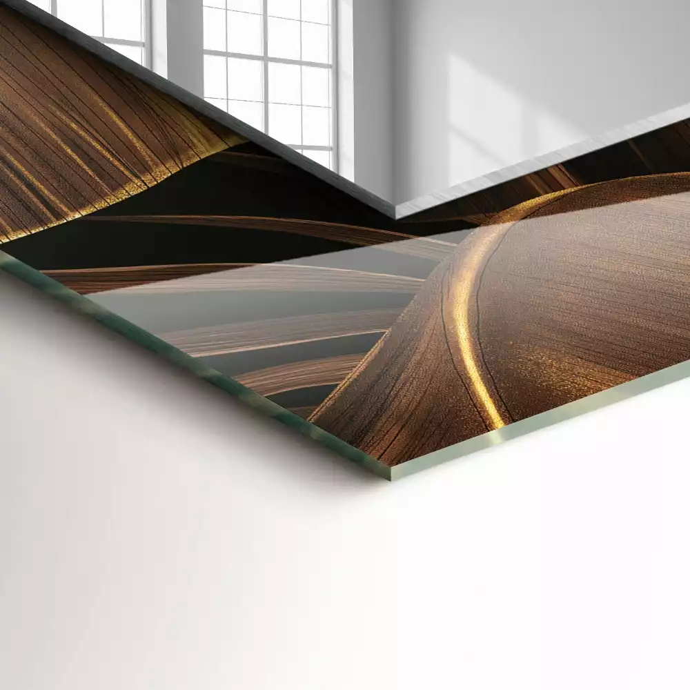 Négyszögletes dísztükör trópusi levelek