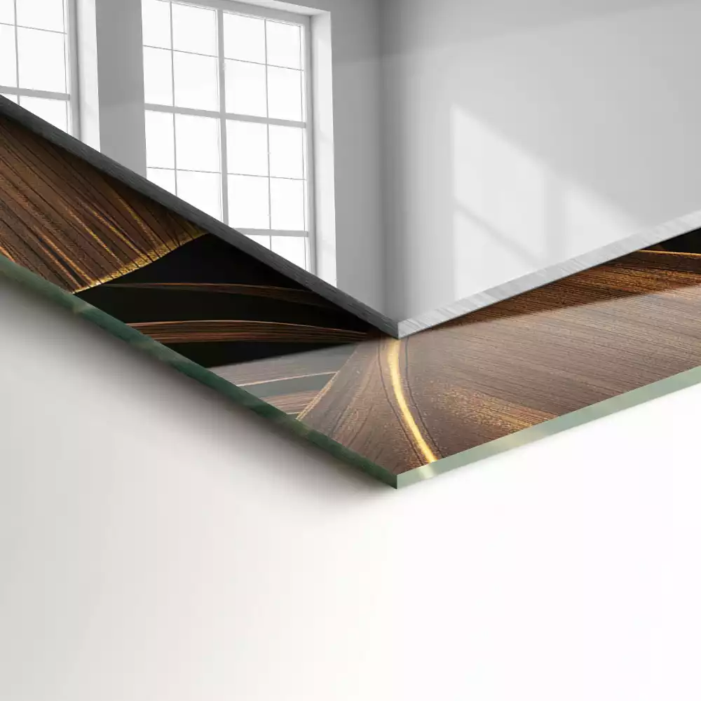 Négyszögletes dísztükör trópusi levelek