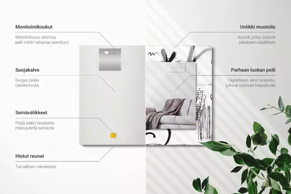 Négyszögletes dísztükör Absztrakt modern minták