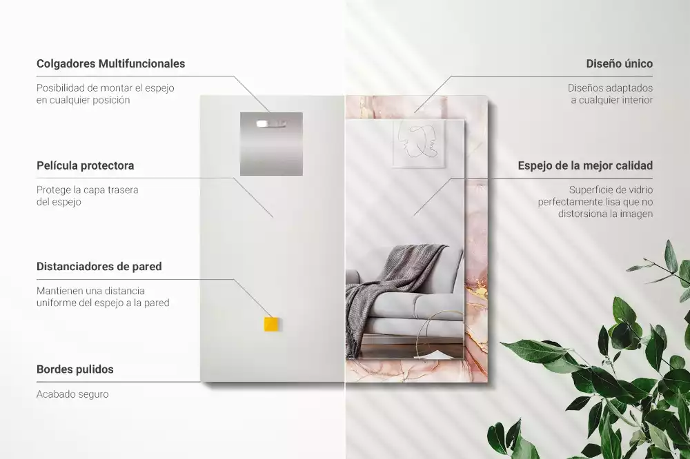 Négyszögletes dísztükör Absztrakt akvarell művészet