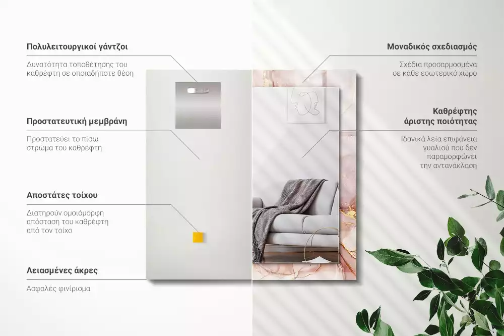 Négyszögletes dísztükör Absztrakt akvarell művészet