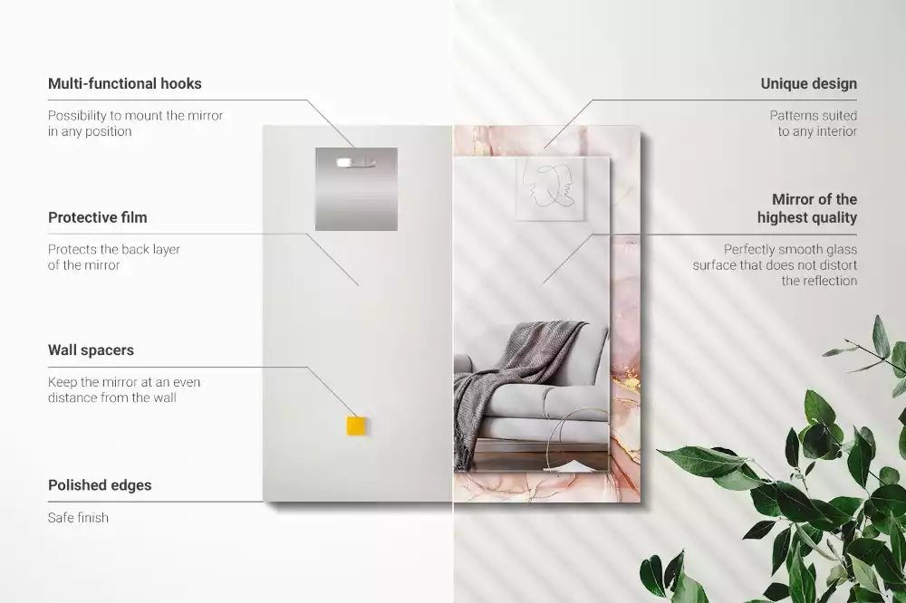 Négyszögletes dísztükör Absztrakt akvarell művészet