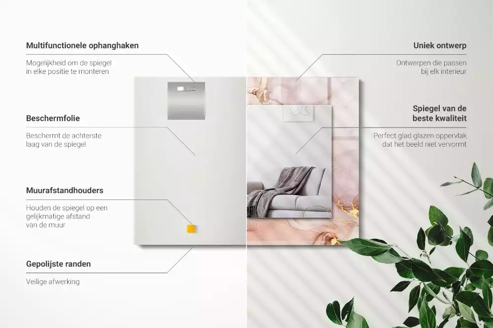 Négyszögletes dísztükör Absztrakt akvarell művészet