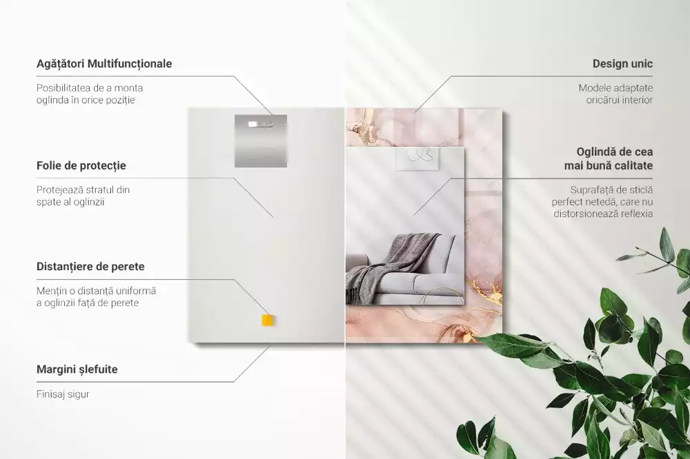 Négyszögletes dísztükör Absztrakt akvarell művészet