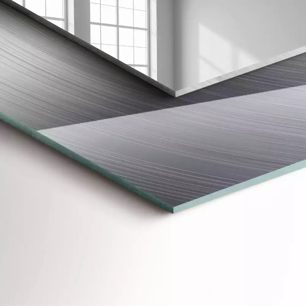 Négyszögletes dísztükör Kerek fém felület