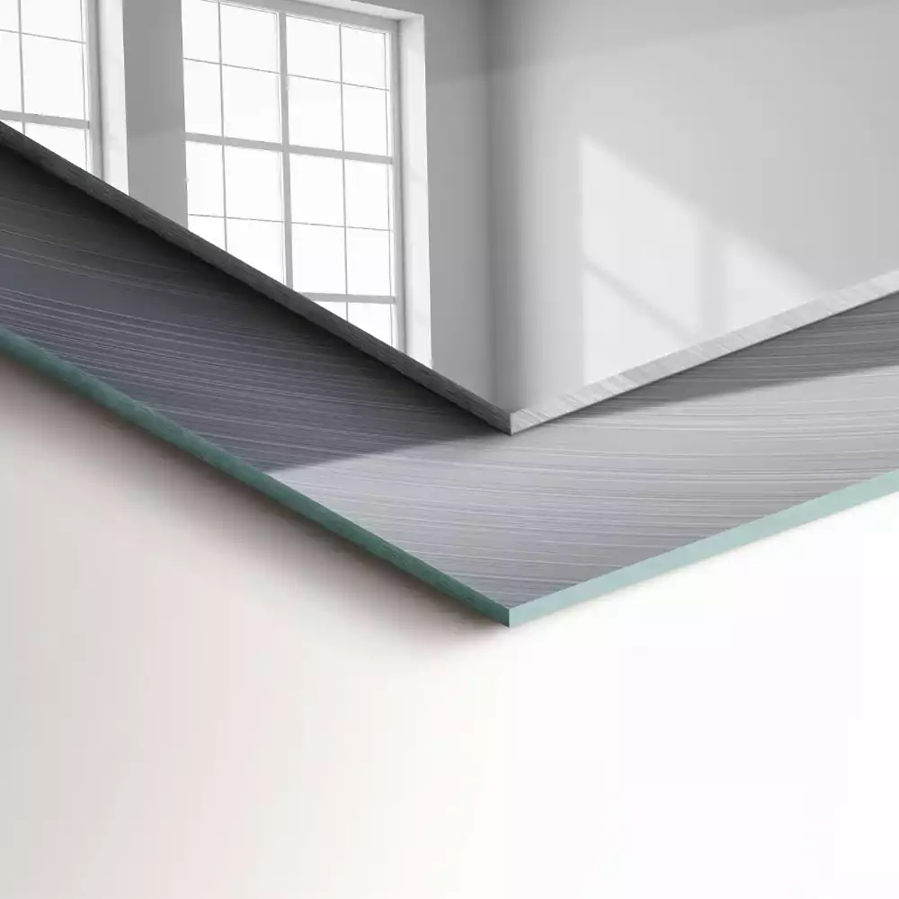 Négyszögletes dísztükör Kerek fém felület