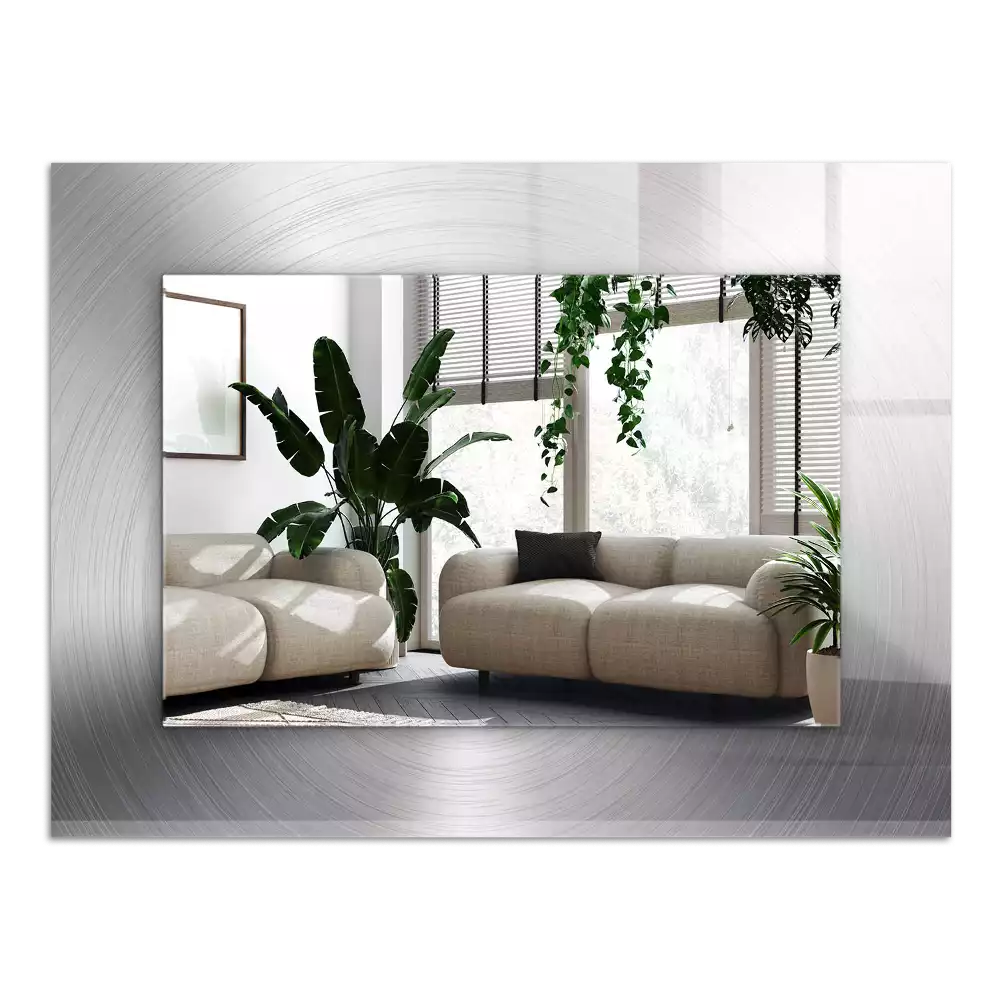 Négyszögletes dísztükör Kerek fém felület