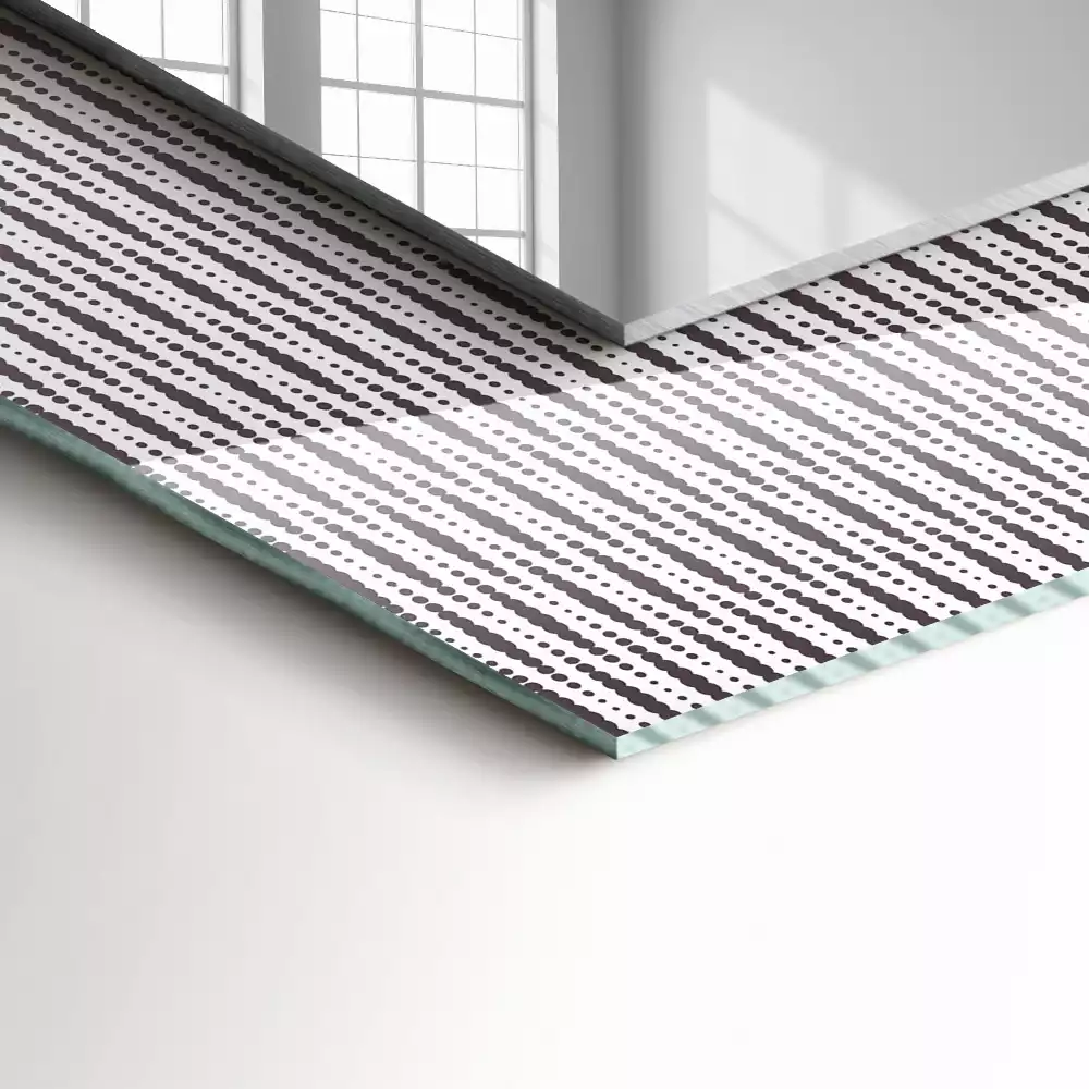 Négyszögletes dísztükör Textil szövet minta