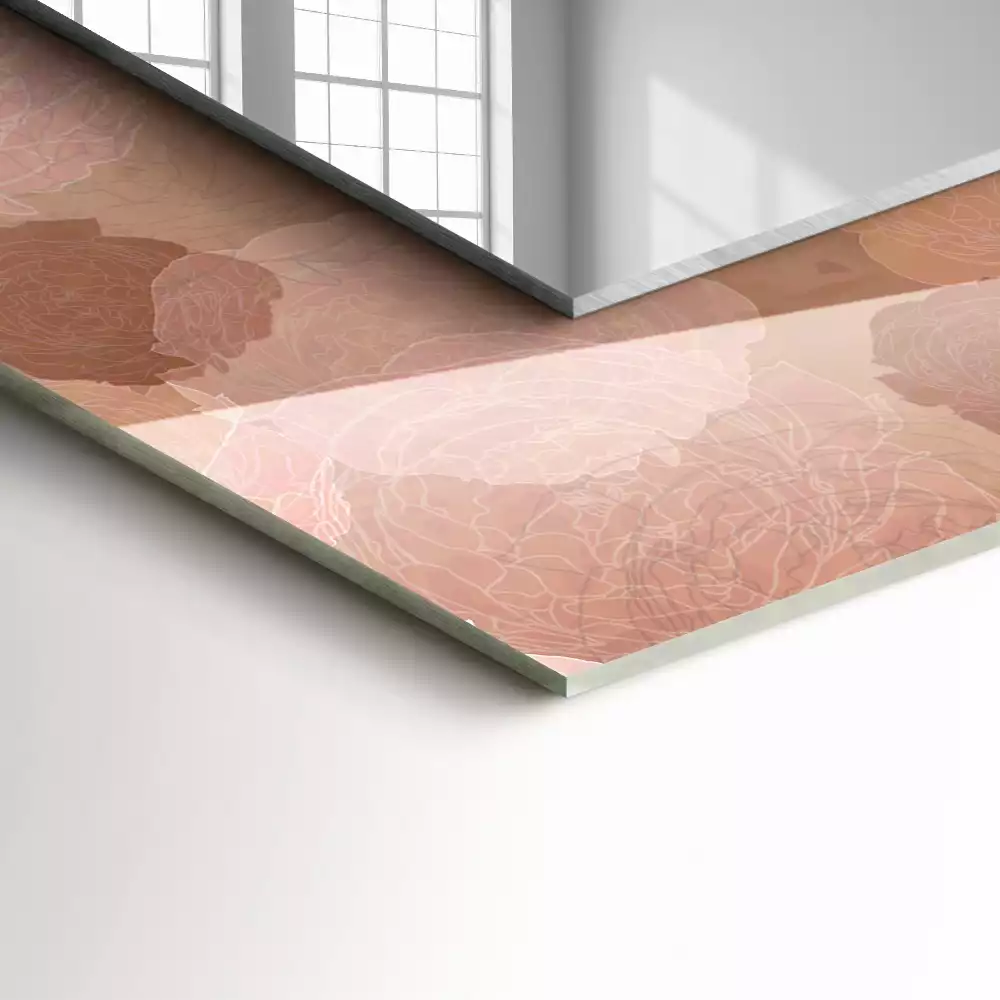 Négyszögletes dísztükör Virágok pünkösdi rózsa