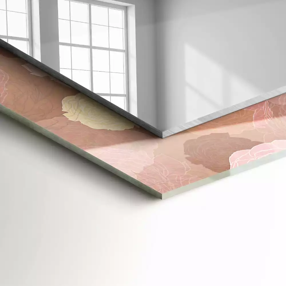 Négyszögletes dísztükör Virágok pünkösdi rózsa