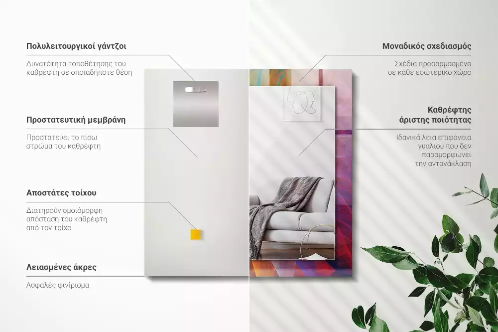 Négyszögletes dísztükör Színes absztrakt spirál