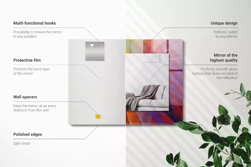 Négyszögletes dísztükör Színes absztrakt spirál