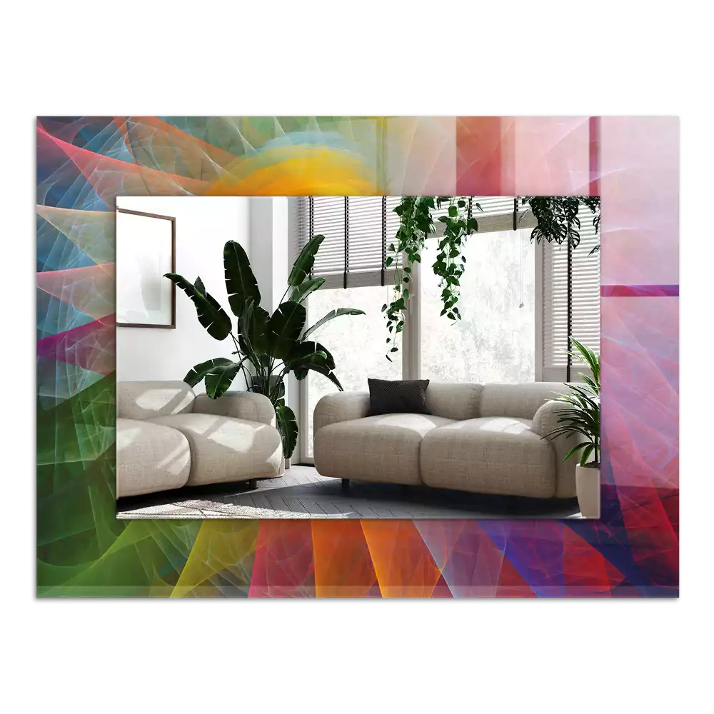 Négyszögletes dísztükör Színes absztrakt spirál