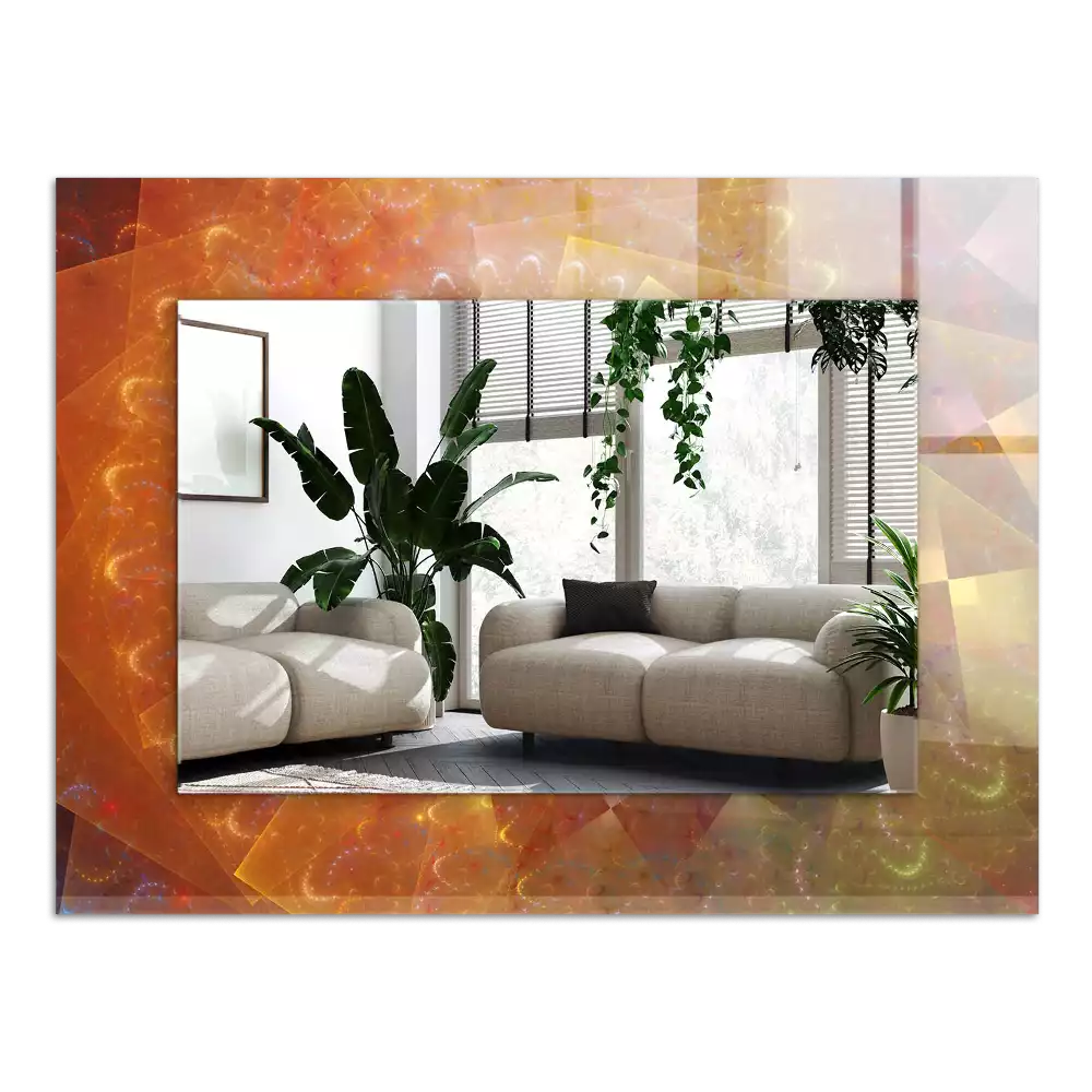 Négyszögletes dísztükör Színes fraktál spirál