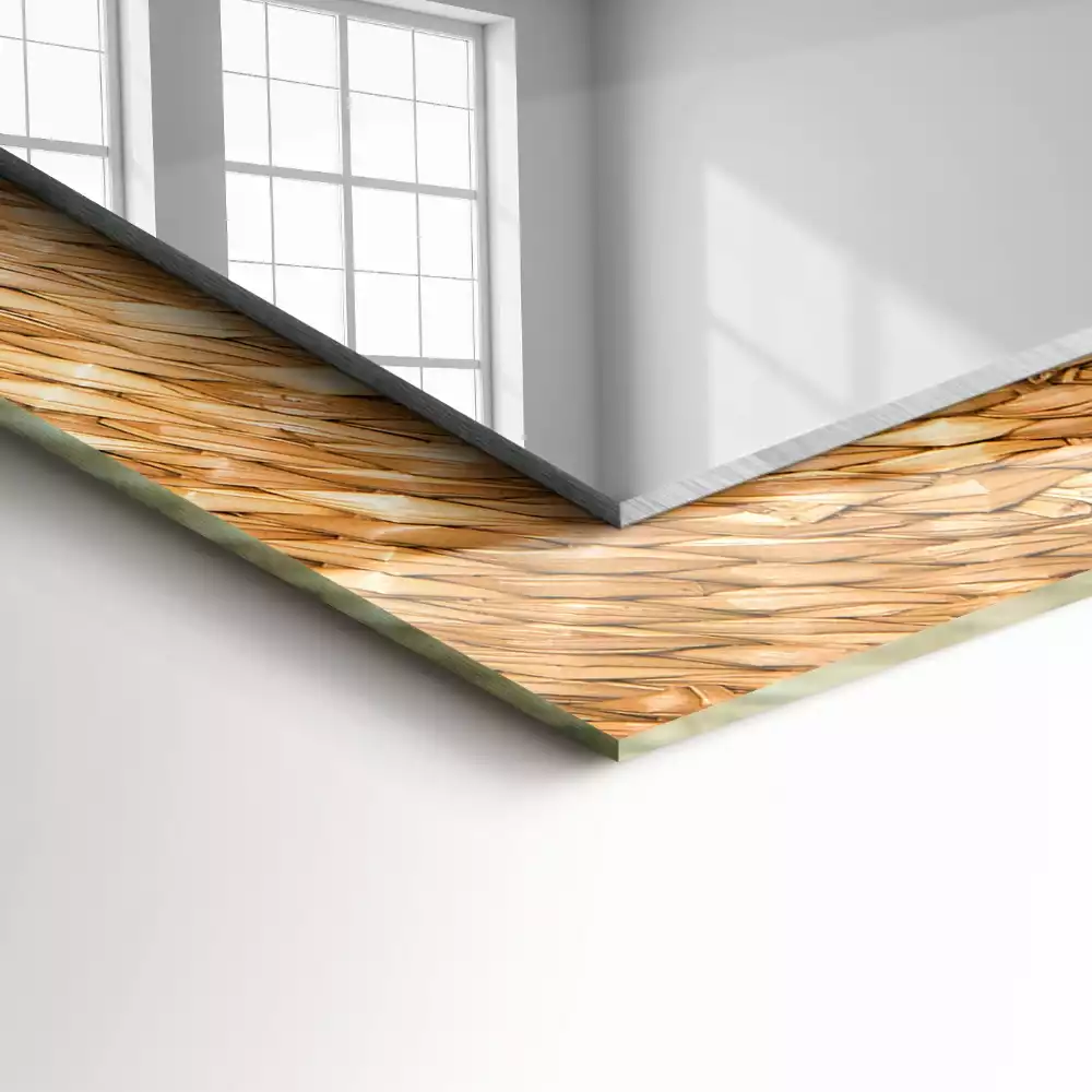 Négyszögletes dísztükör Vesszőből fon