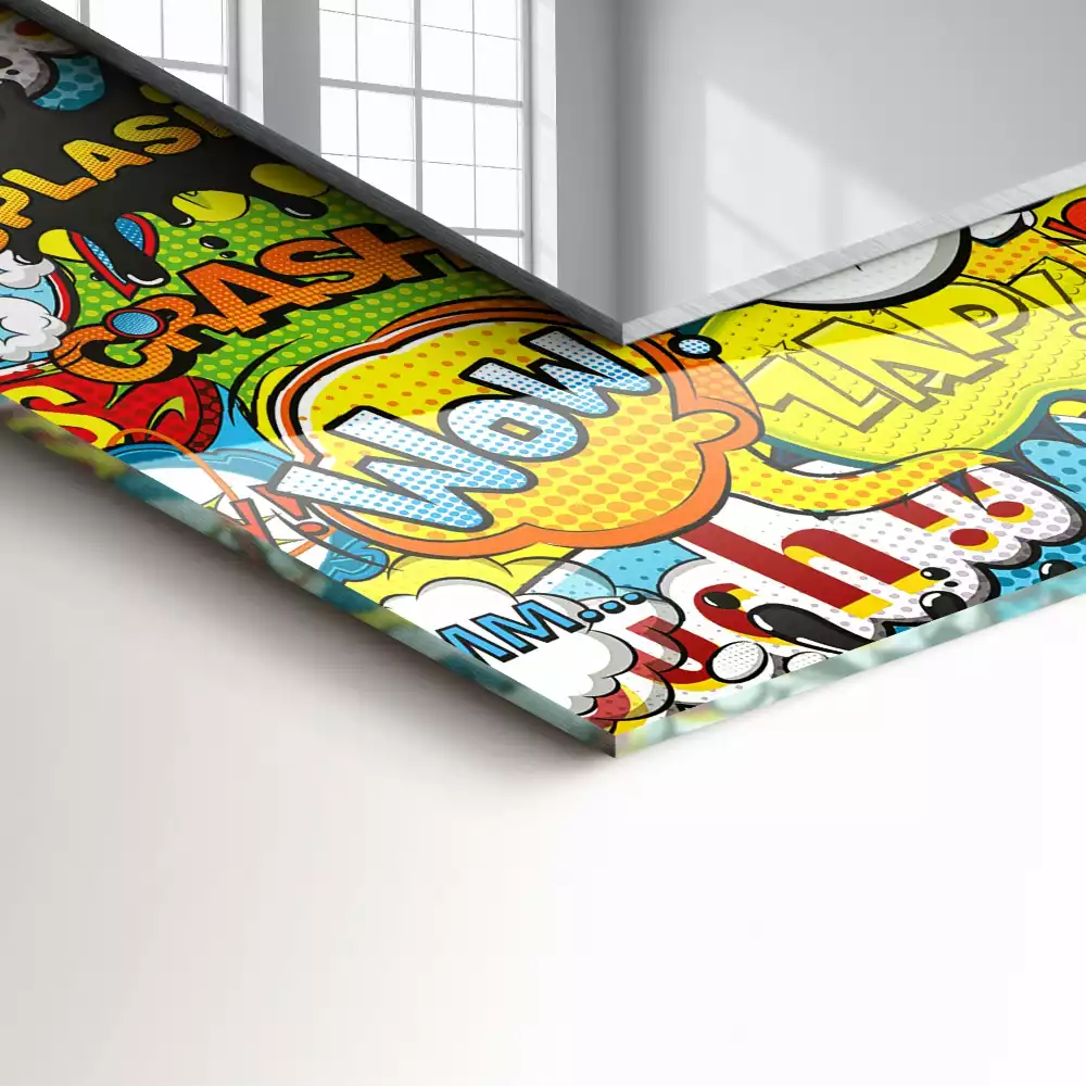 Négyszögletes dísztükör Színes képregény rakhatja