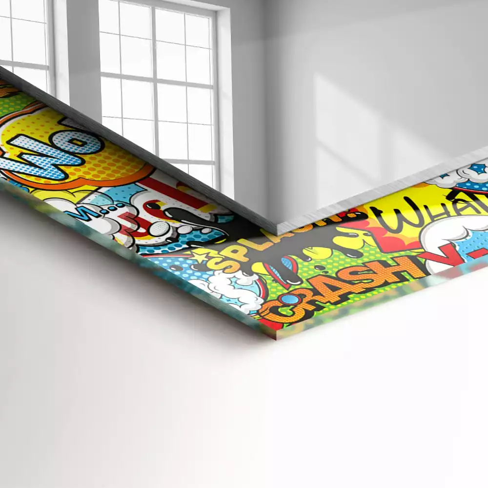 Négyszögletes dísztükör Színes képregény rakhatja