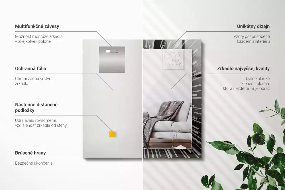 Négyszögletes dísztükör Fénysebesség hatás