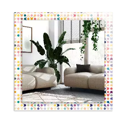 Négyszögletes díszes tükör Színes geometrikus minta