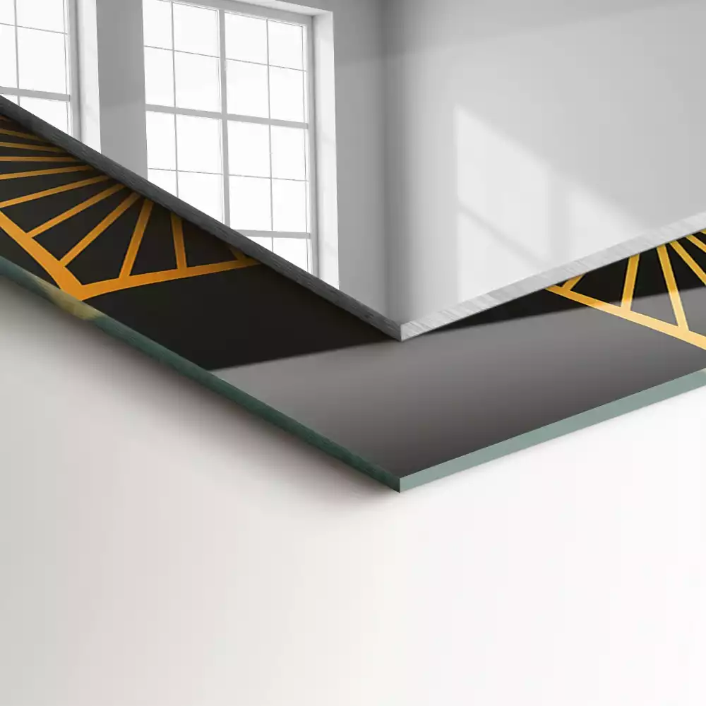 Négyszögletes díszes tükör mandala minta