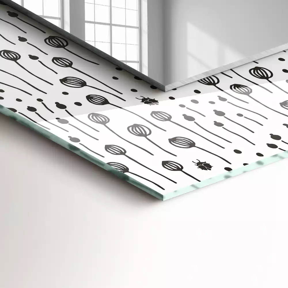 Négyszögletes díszes tükör Minimalista természet