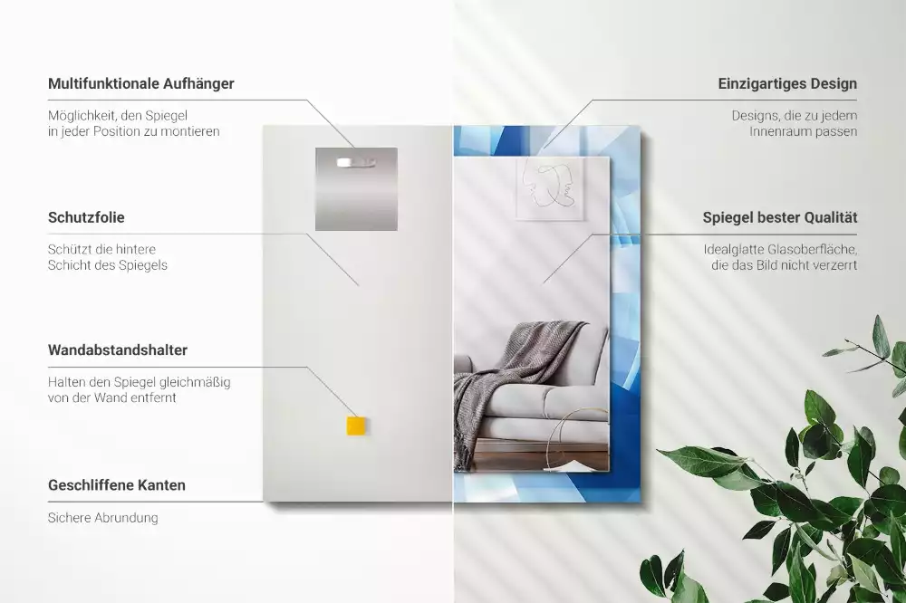 Négyszögletes díszes tükör Absztrakt alagút