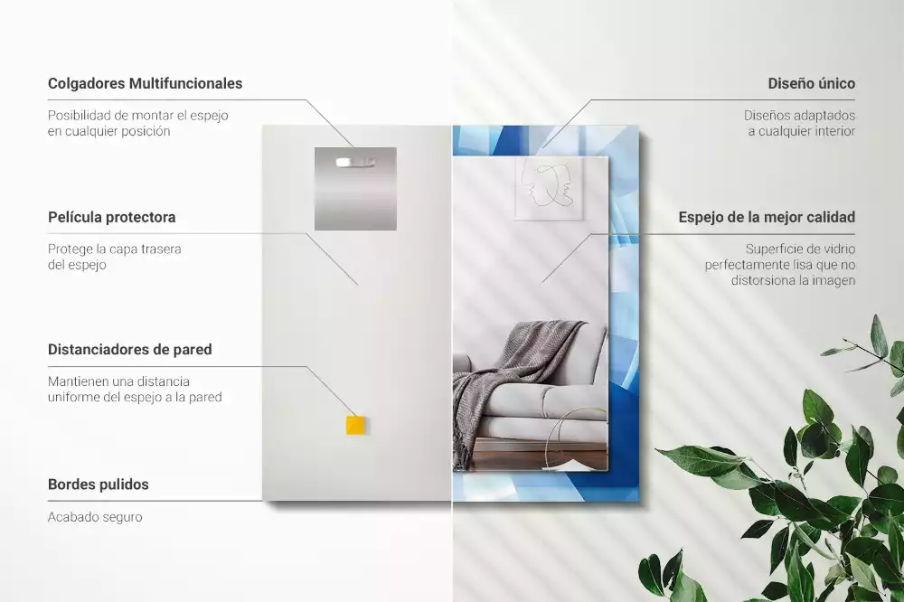 Négyszögletes díszes tükör Absztrakt alagút