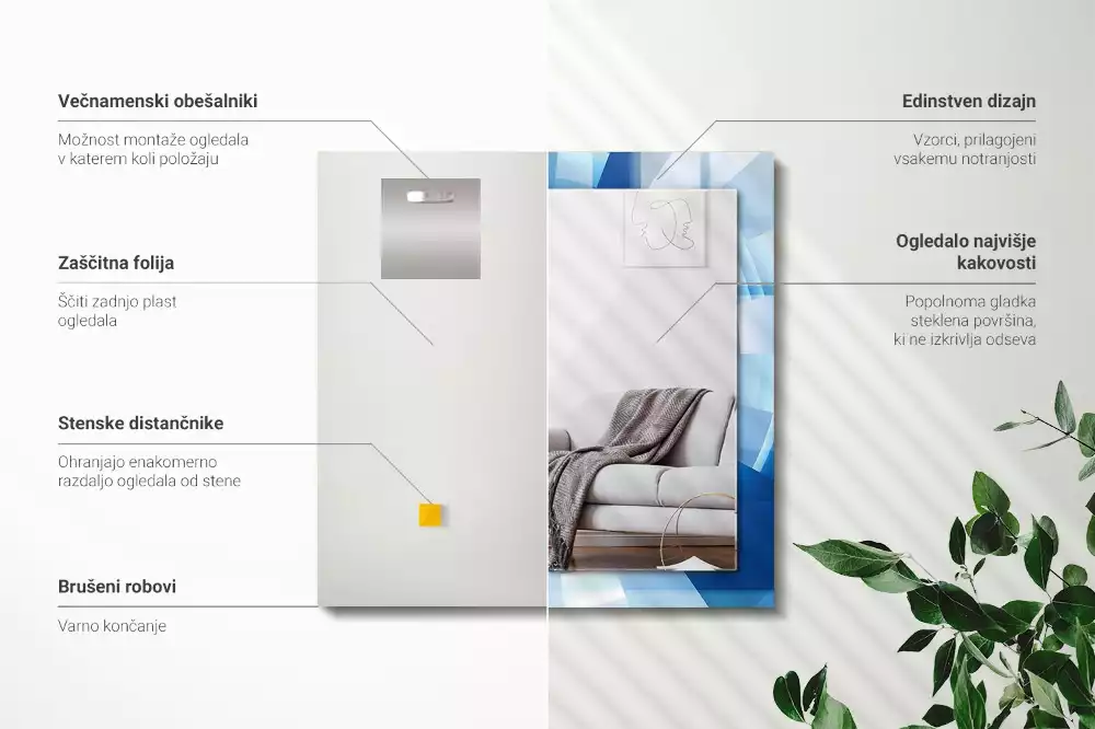 Négyszögletes díszes tükör Absztrakt alagút