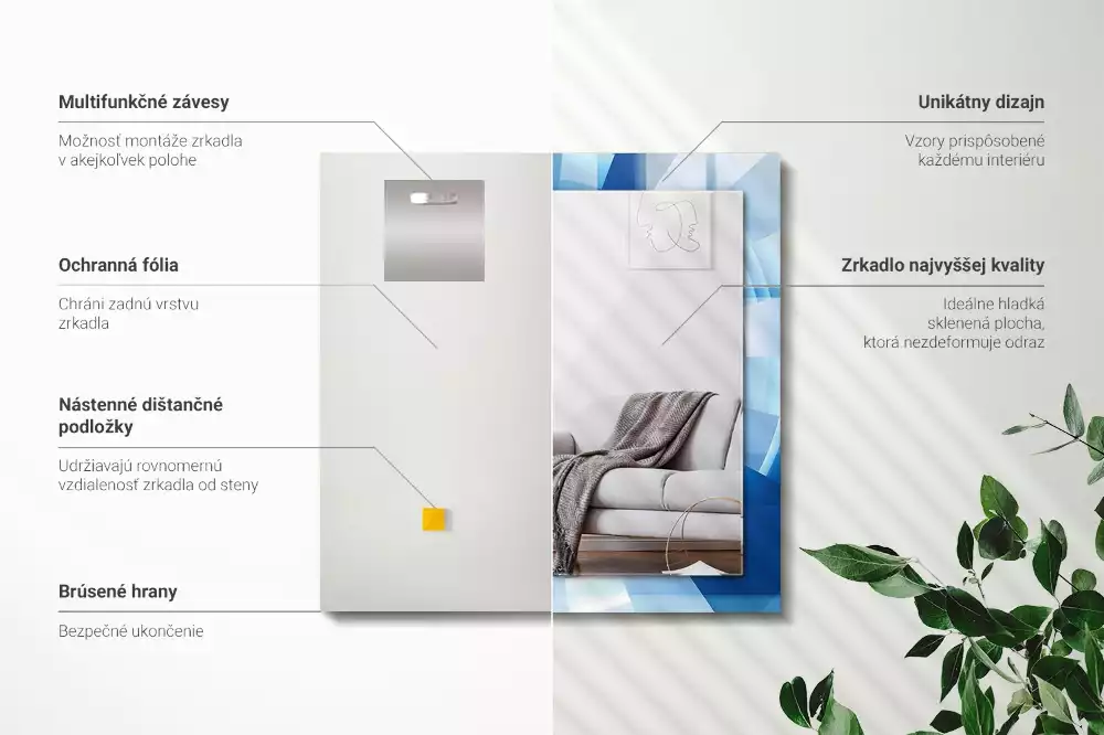 Négyszögletes díszes tükör Absztrakt alagút