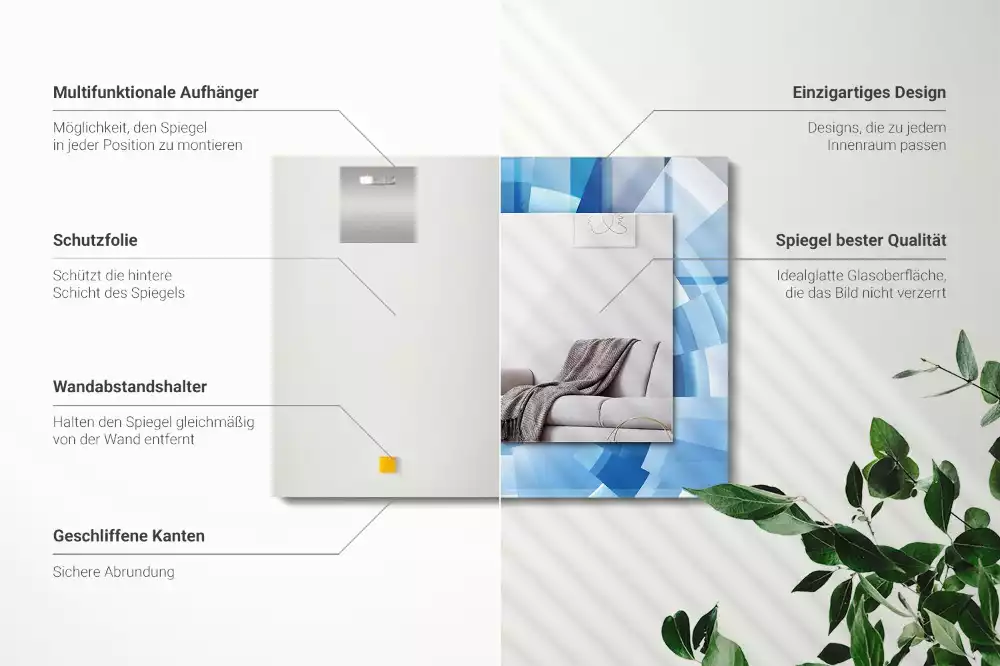 Négyszögletes díszes tükör Absztrakt alagút