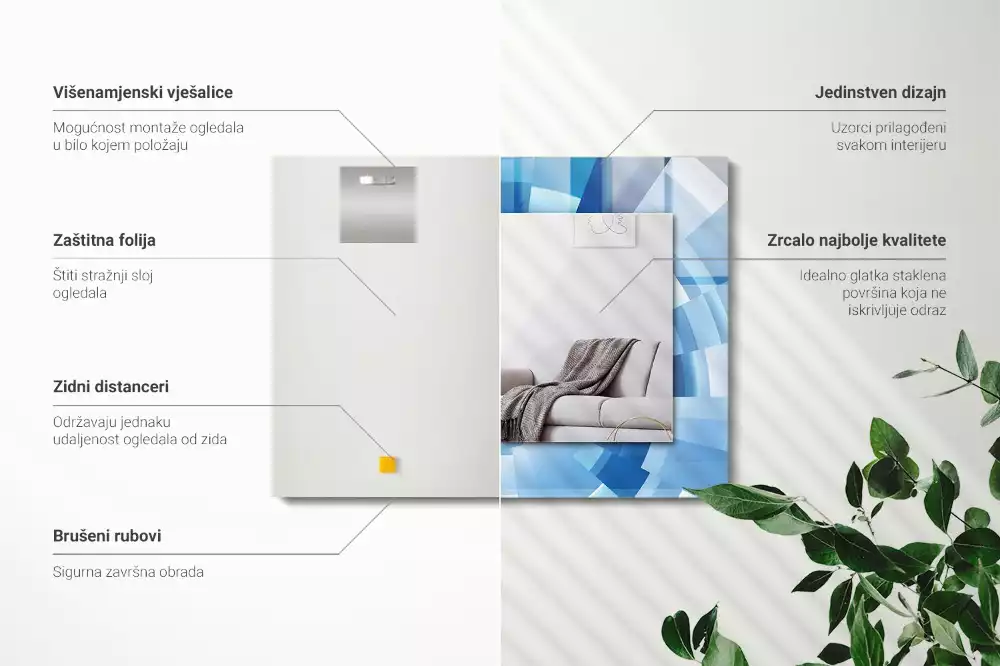 Négyszögletes díszes tükör Absztrakt alagút