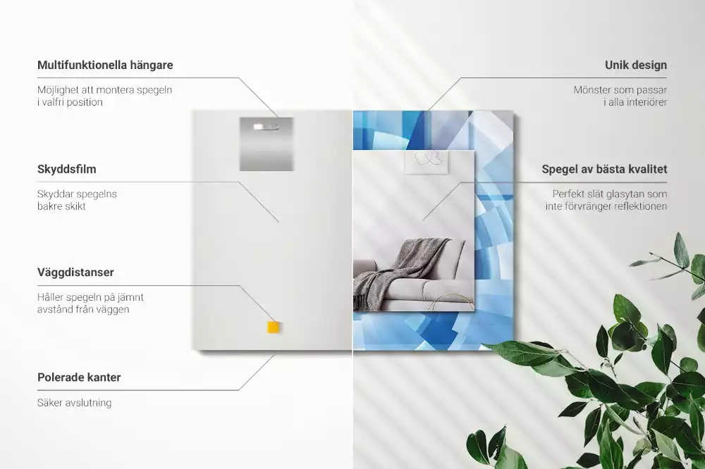 Négyszögletes díszes tükör Absztrakt alagút