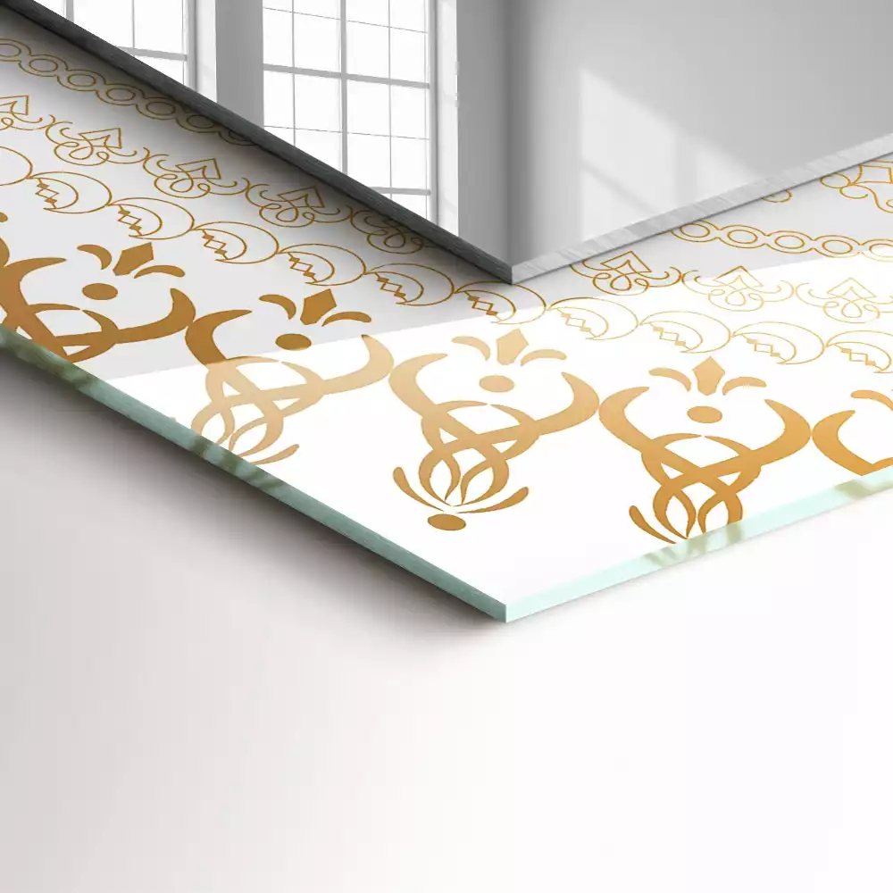 Négyszögletes díszes tükör mandala minta