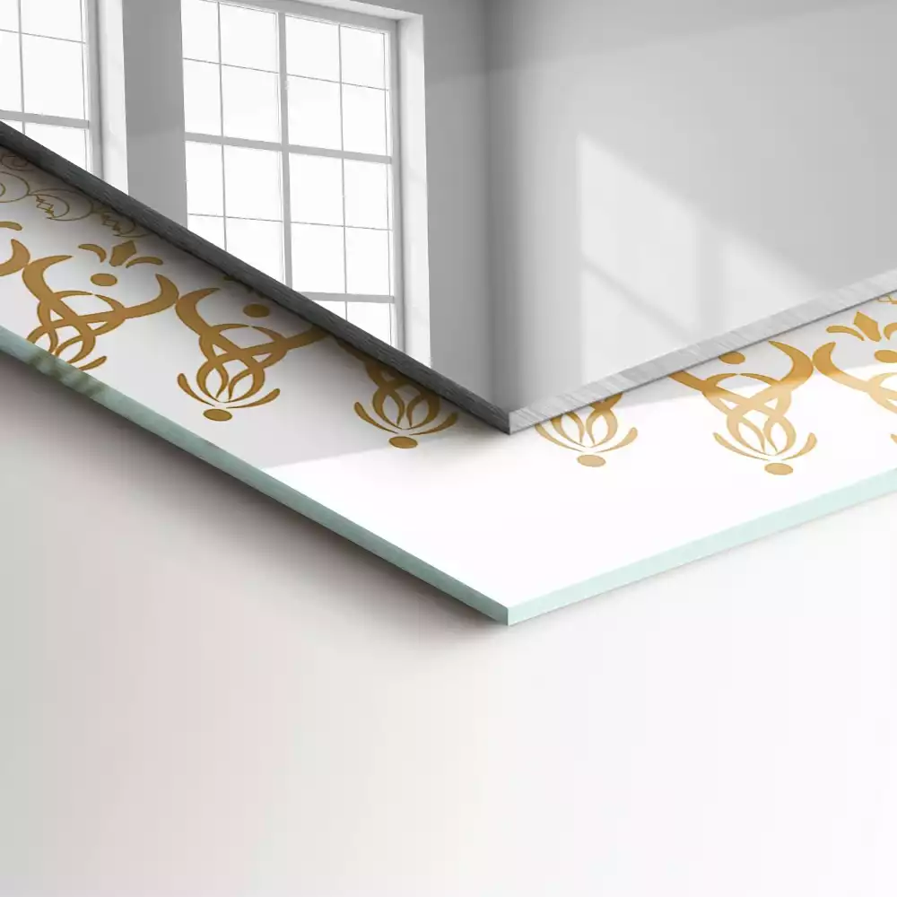 Négyszögletes díszes tükör mandala minta