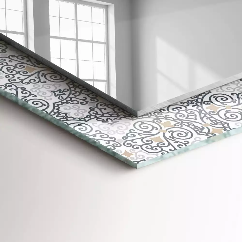 Négyszögletes díszes tükör Dísz minta