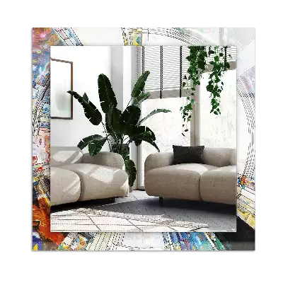 Négyszögletes díszes tükör Absztrakt mozaik körök