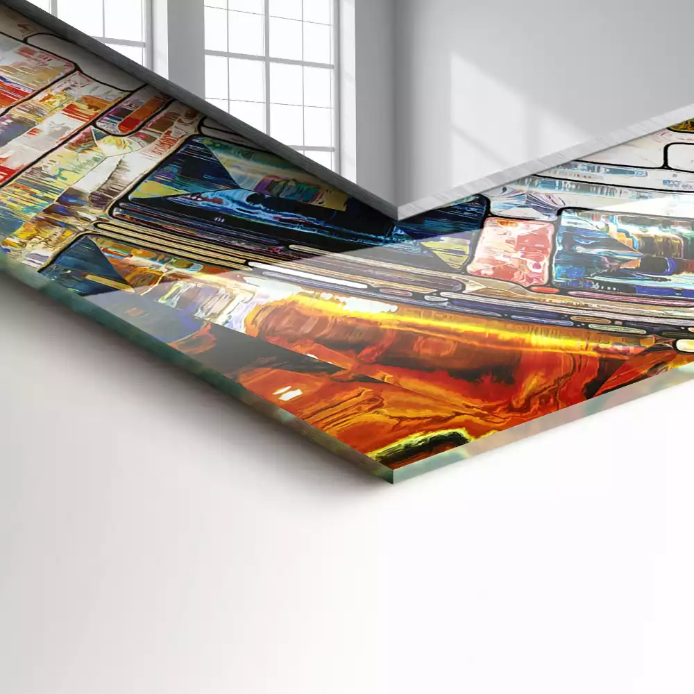 Négyszögletes díszes tükör Absztrakt mozaik körök