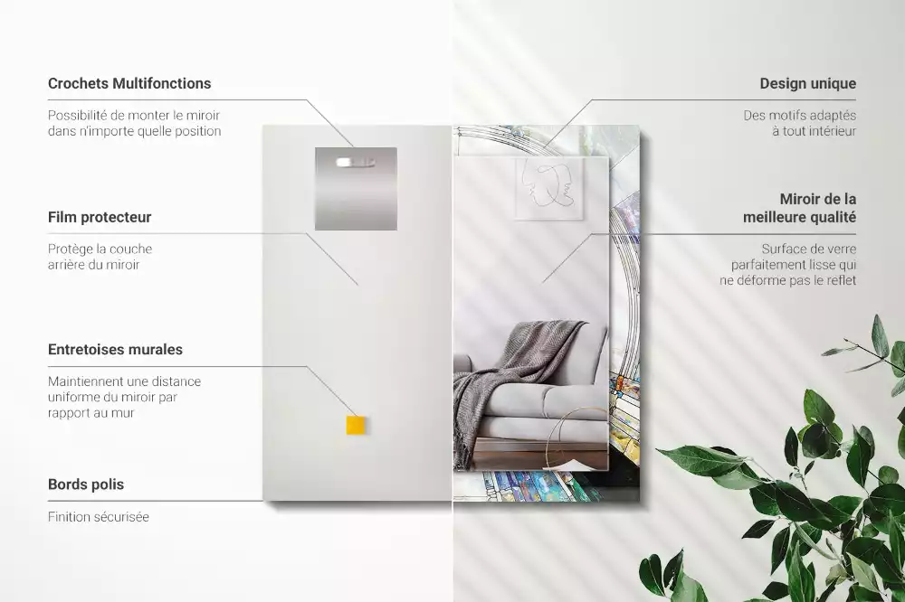 Négyszögletes díszes tükör Absztrakt mozaik körök