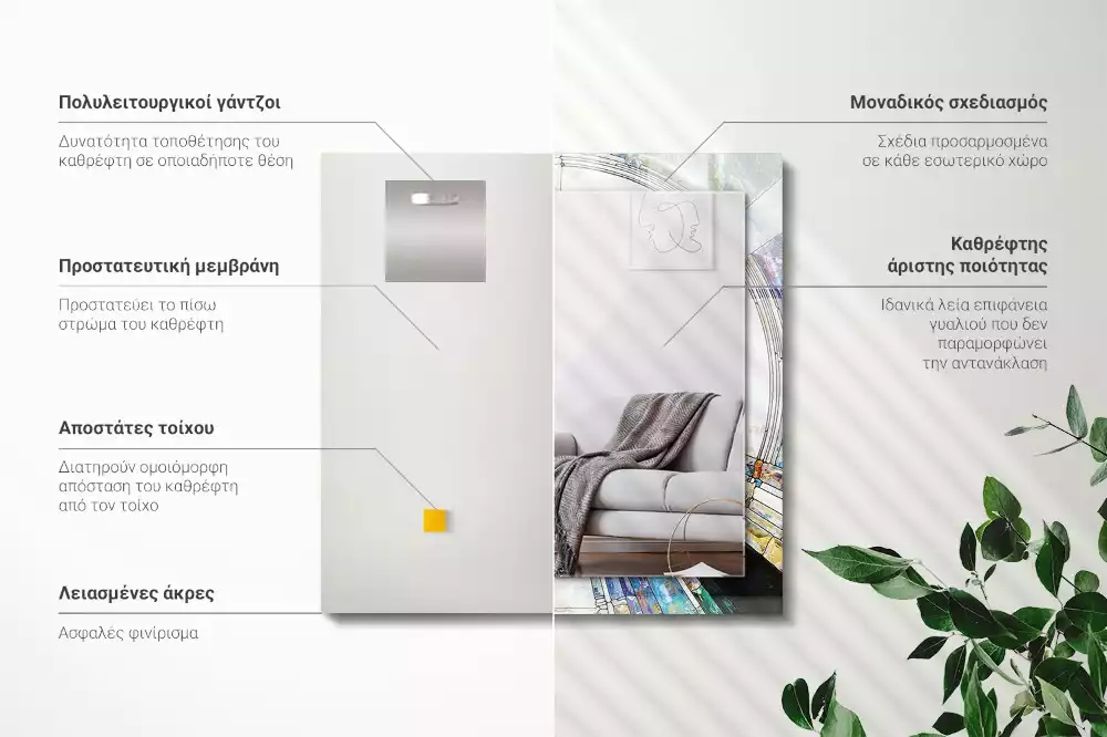 Négyszögletes díszes tükör Absztrakt mozaik körök