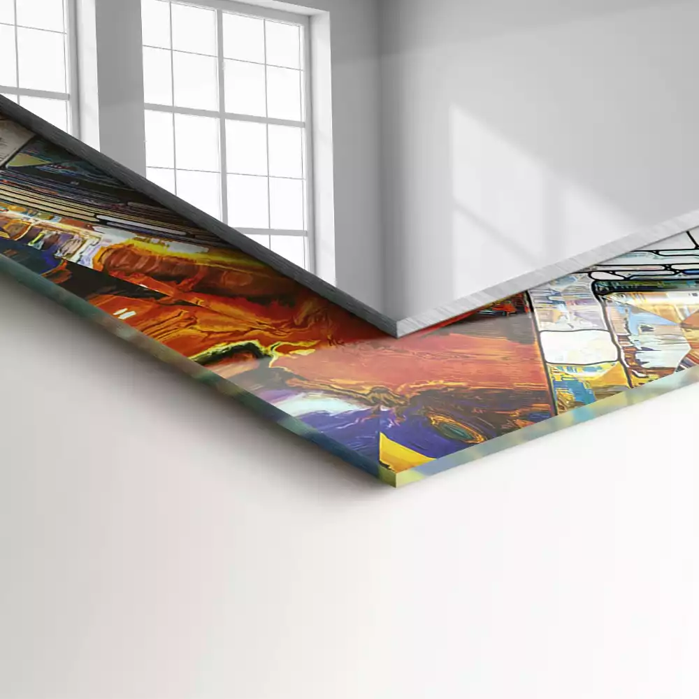 Négyszögletes díszes tükör Absztrakt mozaik körök