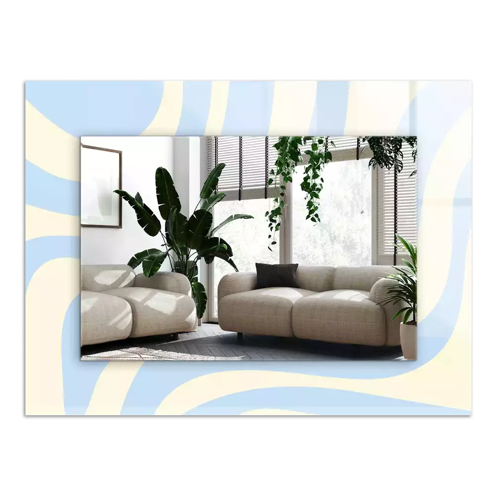 Négyszögletes díszes tükör Absztrakt hullámos minták