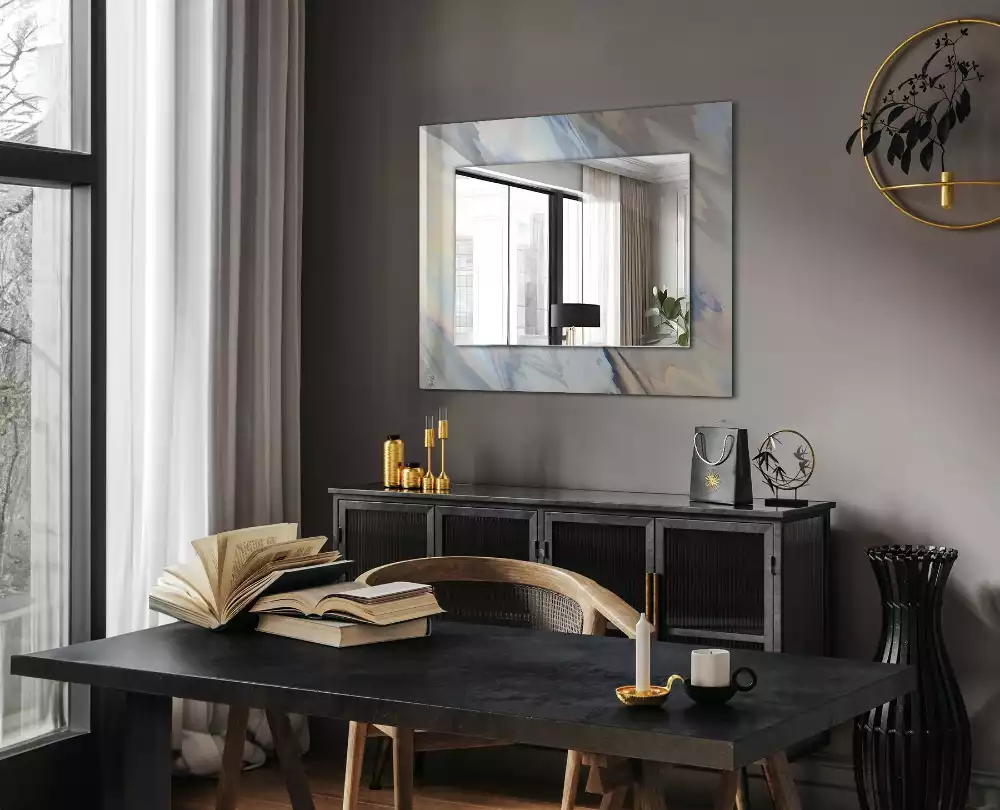 Négyszögletes díszes tükör Absztrakt színes minták