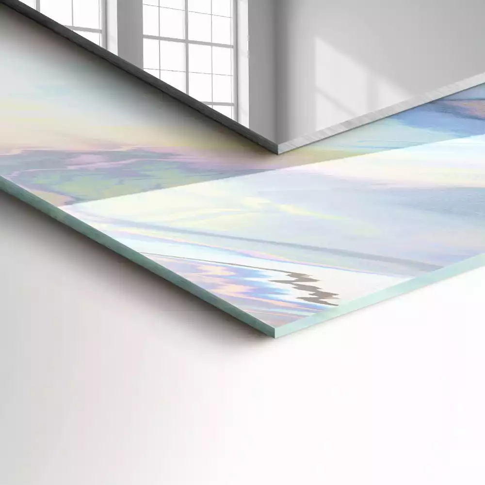 Négyszögletes díszes tükör Absztrakt színes minták