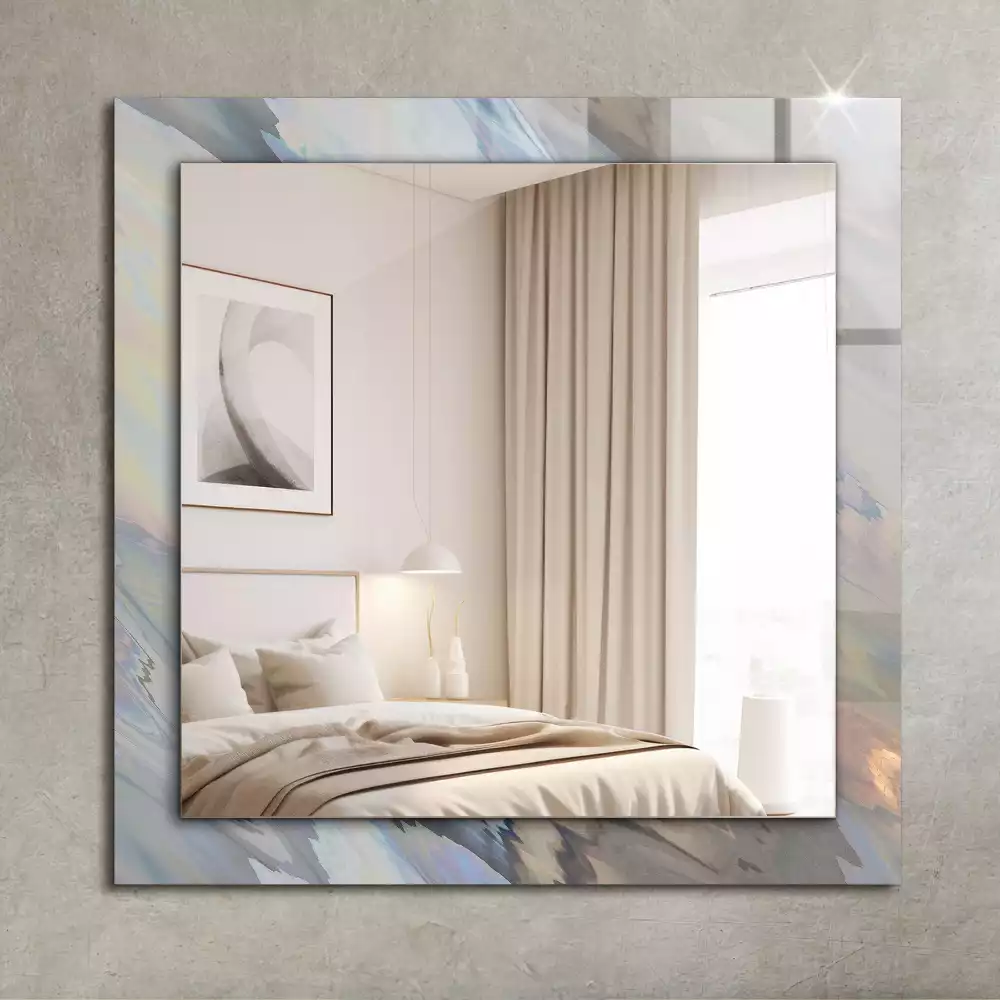 Négyszögletes díszes tükör Absztrakt színes minták