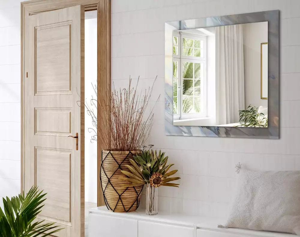 Négyszögletes díszes tükör Absztrakt színes minták