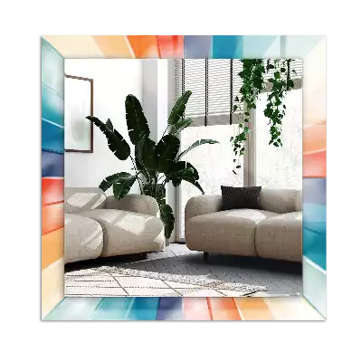 Négyszögletes díszes tükör Színes fénysugarak